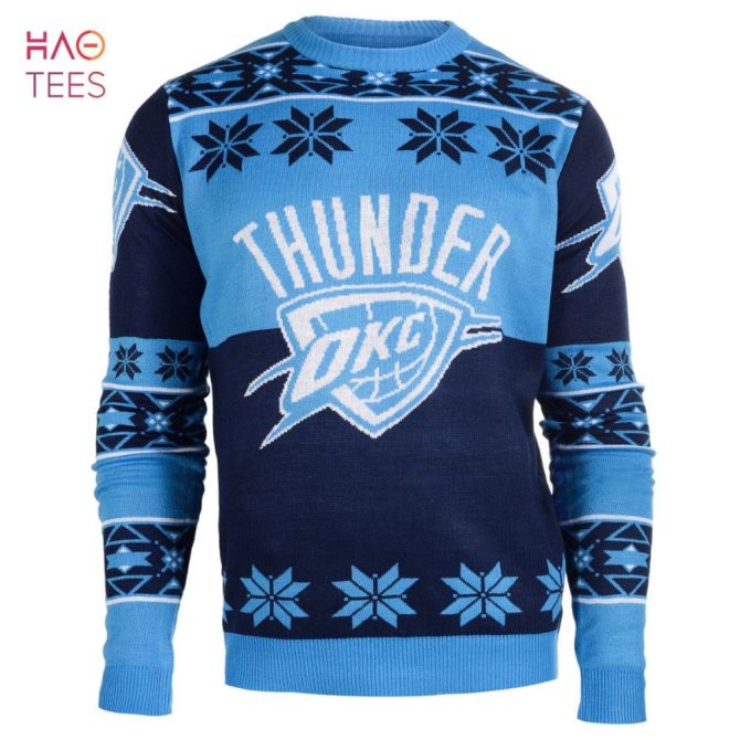Best Oklahoma City Thunder_ Oklahoma City Thunder Big Logo Nba Ugly Christmas Sweater