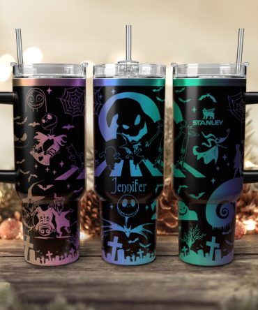Oogie Boogie The Nightmare Before Christmas Movies Custom Stanley Quencher 40Oz Stainless Steel Tumbler With Handle, Stanley Cup, Tumbler Cup, Best Gift