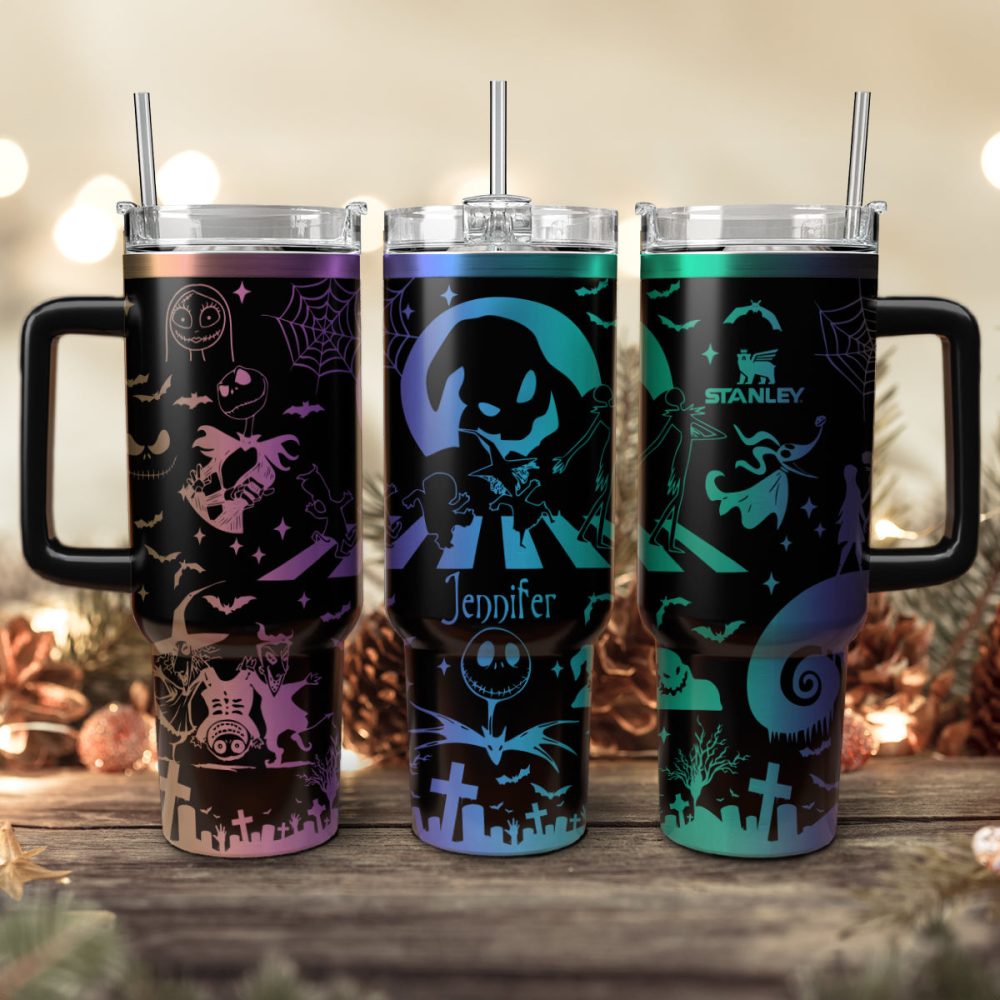 Oogie Boogie The Nightmare Before Christmas Movies Custom Stanley Quencher 40Oz Stainless Steel Tumbler With Handle, Stanley Cup, Tumbler Cup, Best Gift