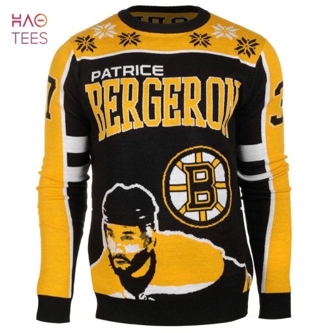 Best Patrice Bergeron 37 Boston Bruins Nhl Player Ugly Christmas Sweater