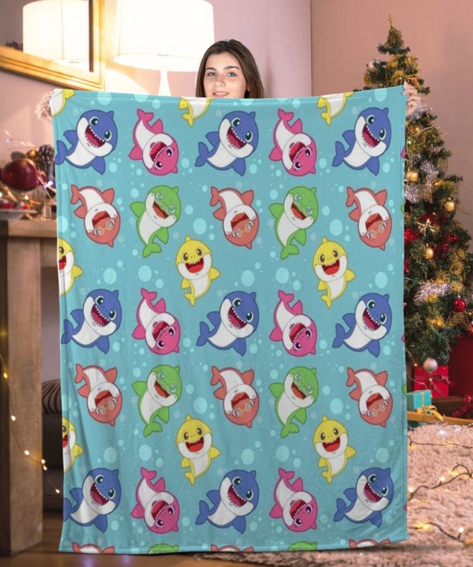 Cozy Kids' Shark Blanket - Soft, Colorful, Perfect Gift For Baby Shark Fans!