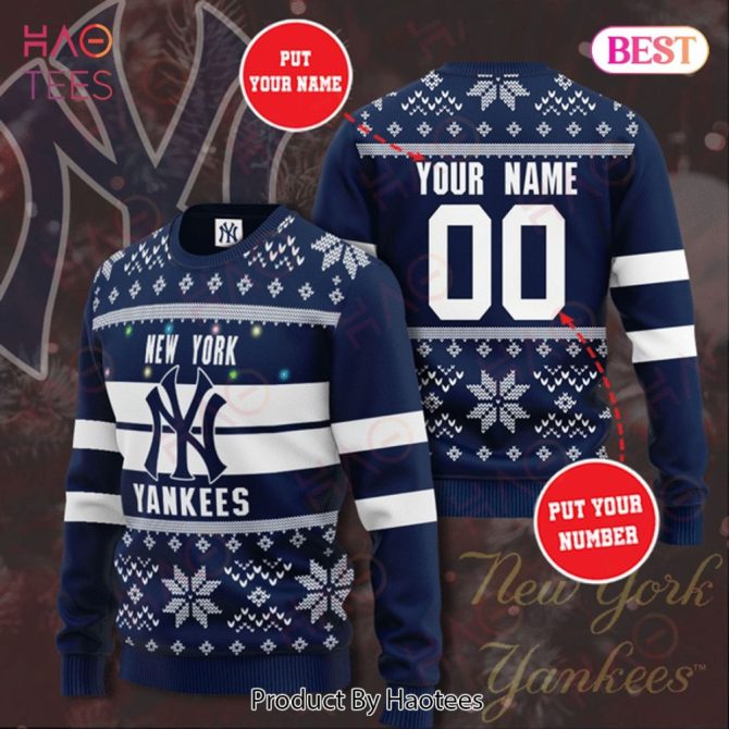 Personalized New Yord Yankees Christmas Ugly Christmas Sweater
