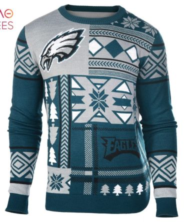 Best Philadelphia Eagles Patches Crew Neck Ugly Christmas Sweater