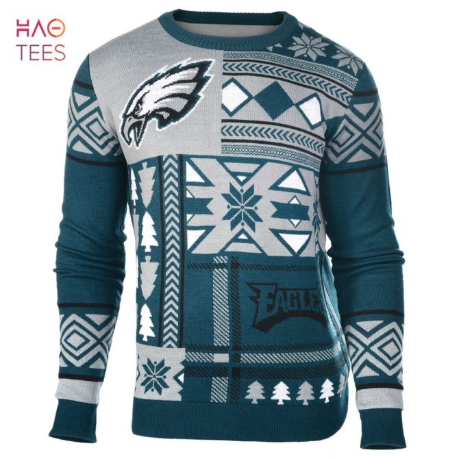 Best Philadelphia Eagles Patches Crew Neck Ugly Christmas Sweater