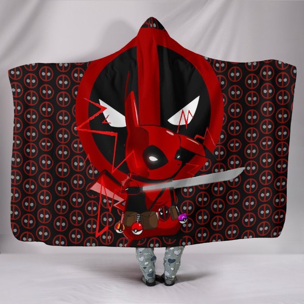 Pikachu Deadpool Pokemon Hooded Blanket
