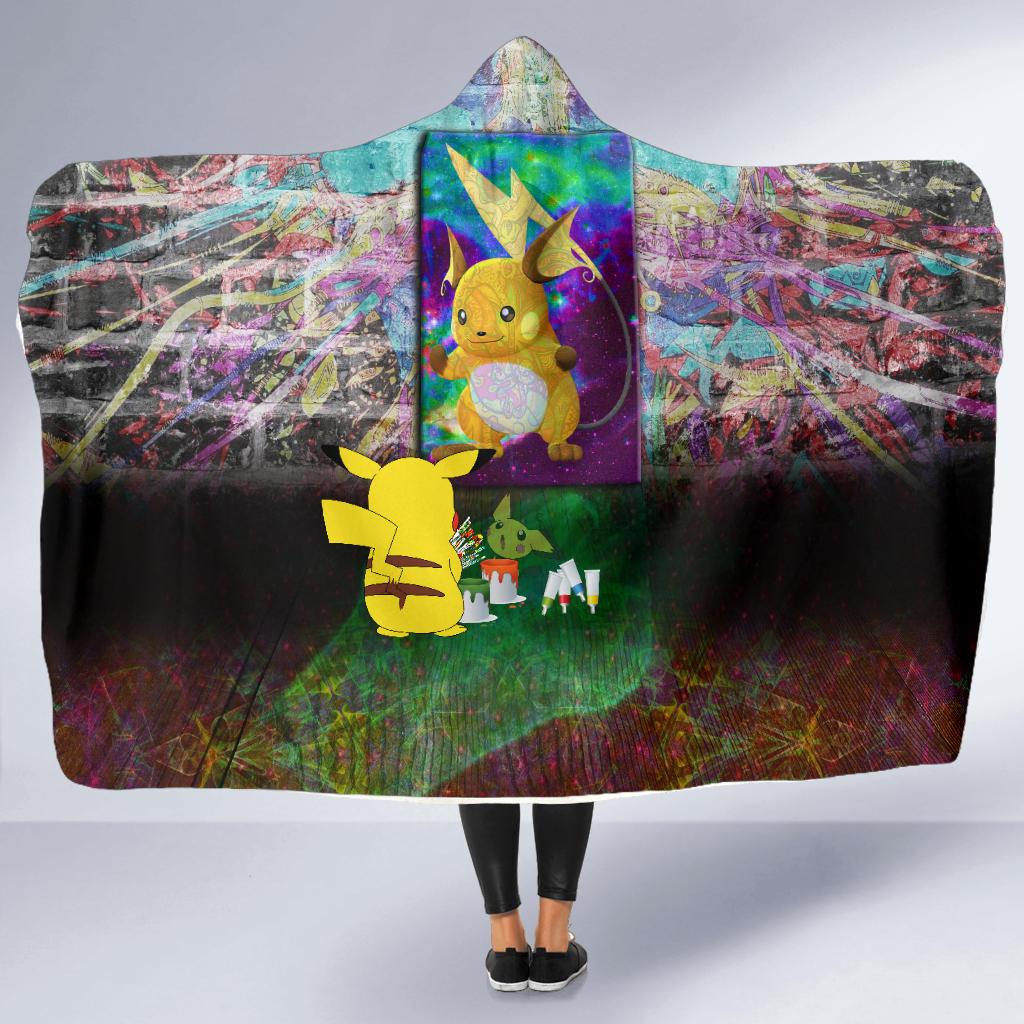 Pikachu Painting Pokemon Hooded Blanket - Image 5