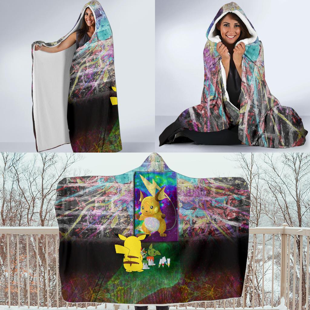 Pikachu Painting Pokemon Hooded Blanket - Image 4