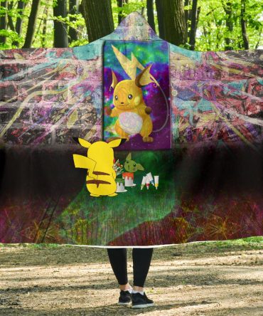 Pikachu Painting Pokemon Hooded Blanket