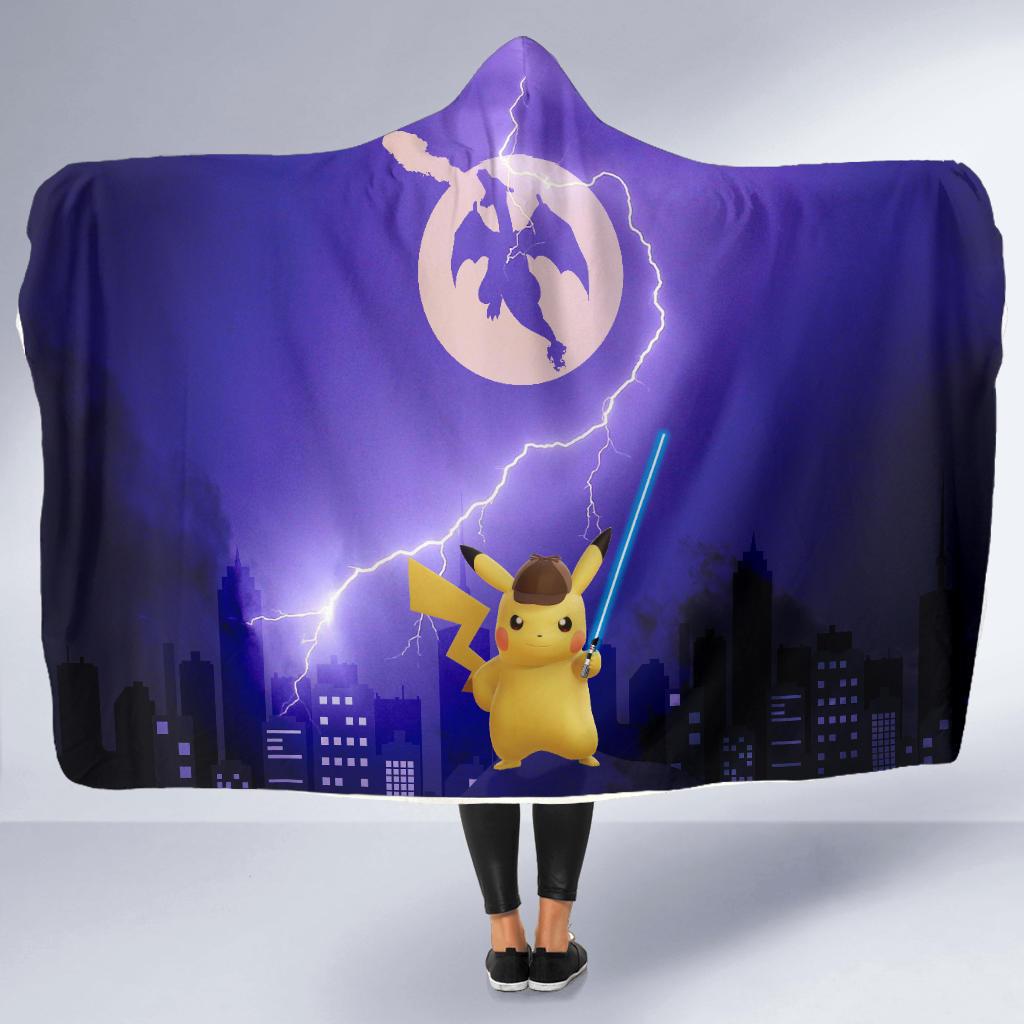 Pikachu With Sword Pokemon Hooded Blanket - Image 5