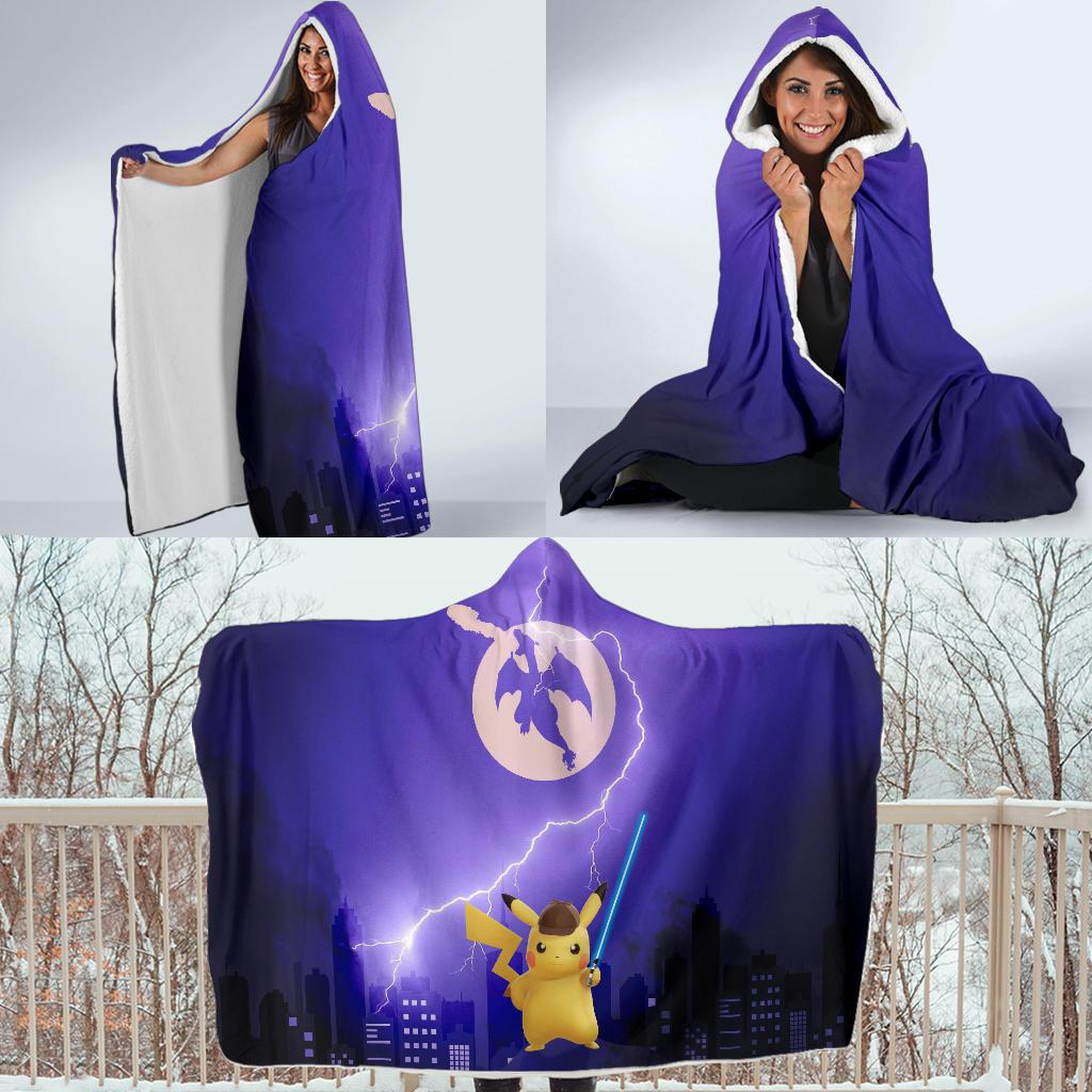 Pikachu With Sword Pokemon Hooded Blanket - Image 4