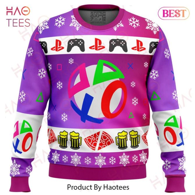 Colorful Gamer Christmas Sweater - Playful Holiday Wear For Gaming Fans