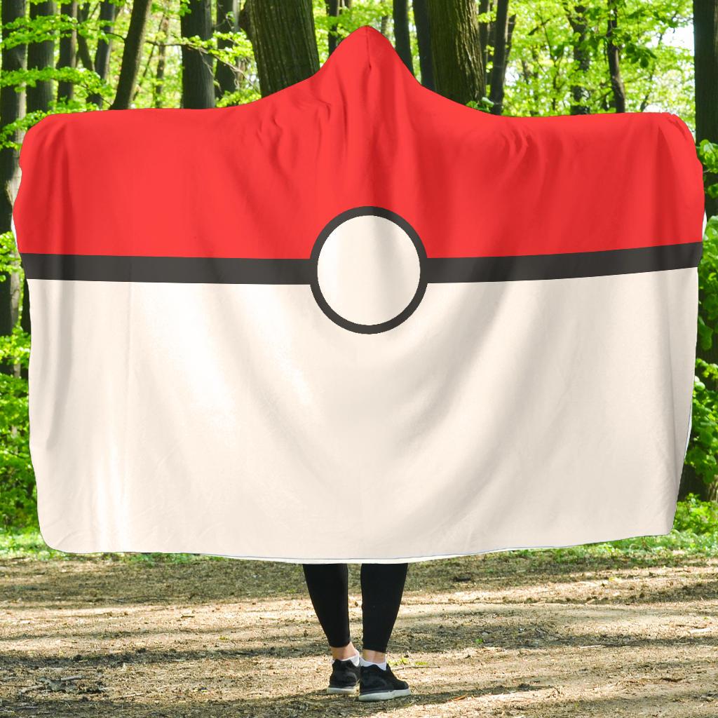 Pokemon Ball Hooded Blanket