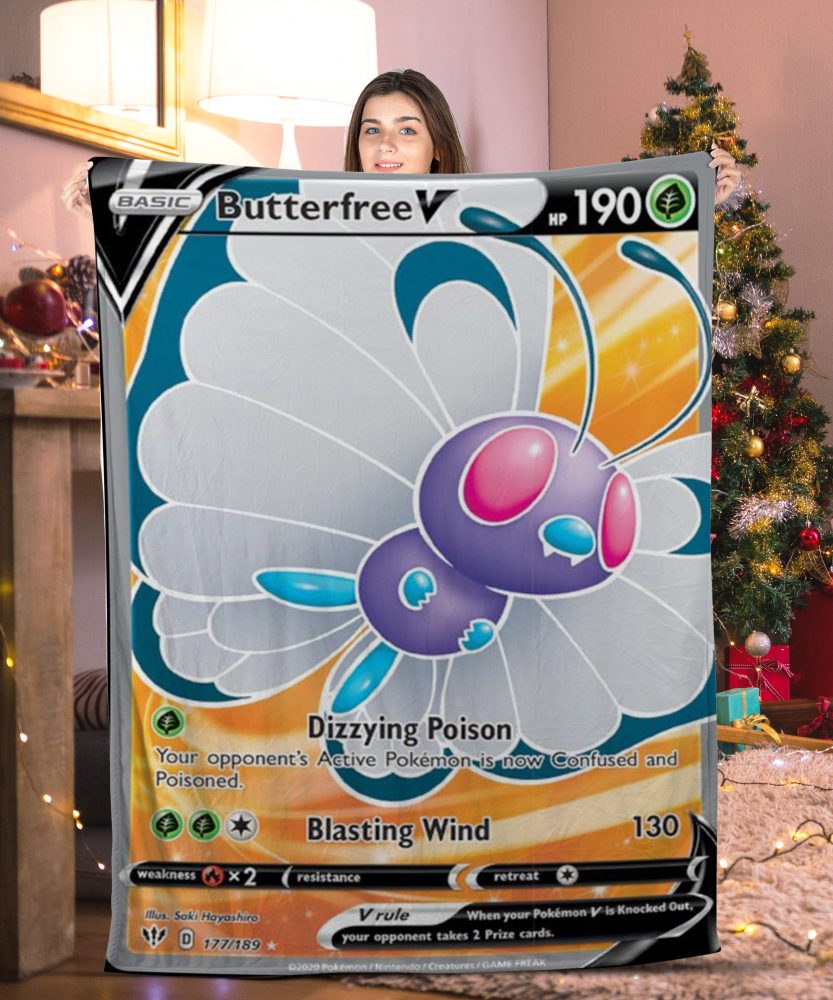 Pokemon Butterfree V Pokemon Card Blanket