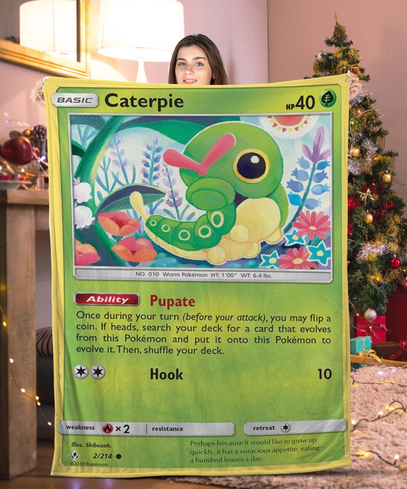 Pokemon Caterpie Pokemon Card Blanket