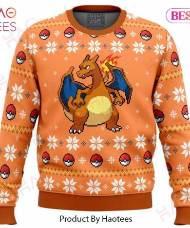 Cozy Charizard Christmas Sweater - Unisex Festive Knit For Pokémon Fans