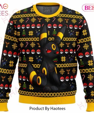 Cozy Umbreon Themed Ugly Christmas Sweater - Perfect Holiday Gift For Pokémon Fans!