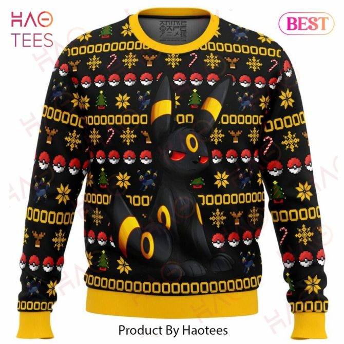 Cozy Umbreon Themed Ugly Christmas Sweater - Perfect Holiday Gift For Pokémon Fans!