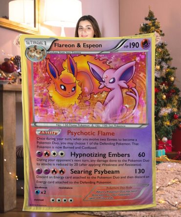 Cozy Flareon & Espeon Blanket – Perfect Gift For Pokémon Fans!