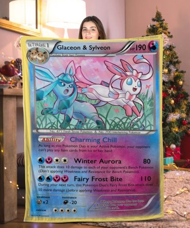 Cozy Glaceon & Sylveon Blanket - Perfect Pokémon Gift For Fans!