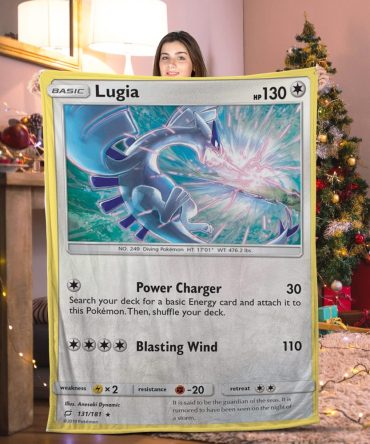 Cozy Lugia Pokémon Card Blanket - Ultimate Gift For Fans, Soft & Warm!