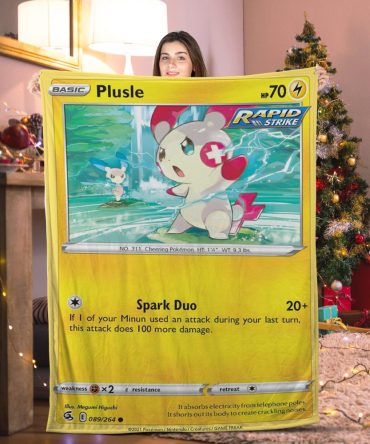 Pokemon Plusle Pokemon Card Blanket