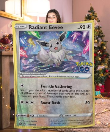Cozy Radiant Eevee Pokémon Blanket - Perfect Holiday Gift For Fans!