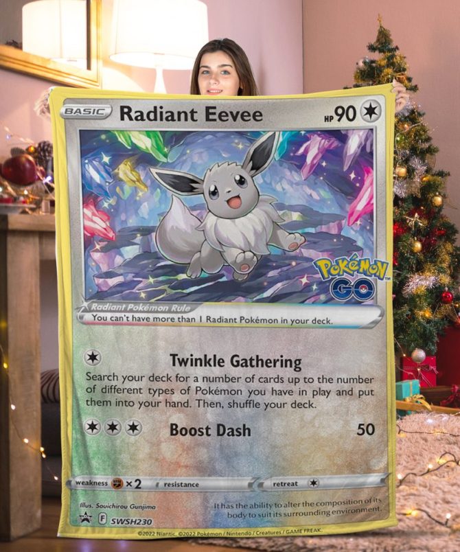 Cozy Radiant Eevee Pokémon Blanket - Perfect Holiday Gift For Fans!