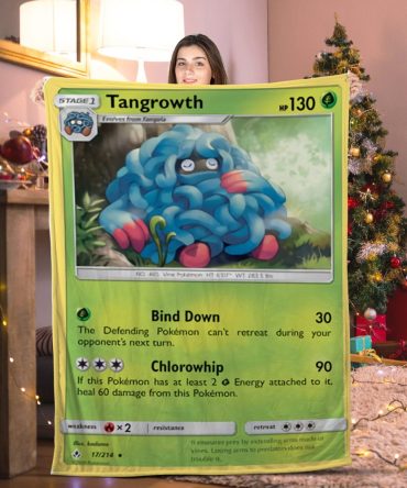Cozy Tangrowth Pokémon Card Blanket – Perfect Gift For Fans!