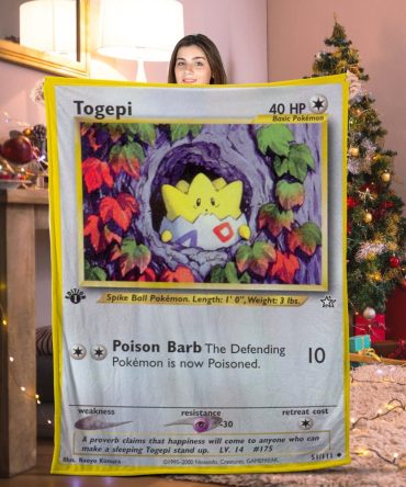 Cozy Togepi Pokémon Card Blanket - Perfect Gift For Fans & Collectors!