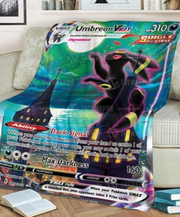 Cozy Umbreon Vmax Blanket - Soft, Vibrant Pokémon Design For Fans