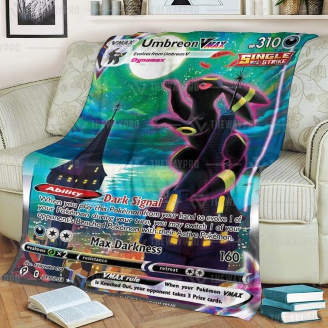 Cozy Umbreon Vmax Blanket - Soft, Vibrant Pokémon Design For Fans