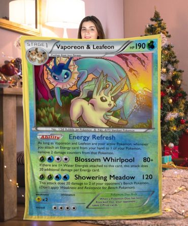 Cozy Vaporeon & Leafeon Pokémon Blanket - Perfect Gift For Fans & Collectors!