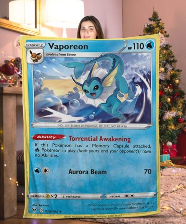 Cozy Vaporeon Blanket - Perfect Pokémon Gift For Fans & Collectors!