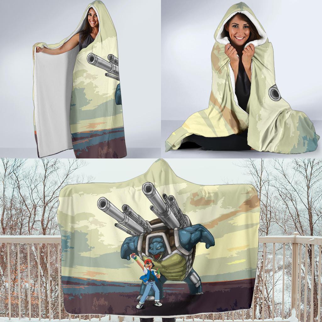Power Blastoise Pokemon Hooded Blanket - Image 4