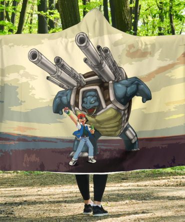 Power Blastoise Pokemon Hooded Blanket