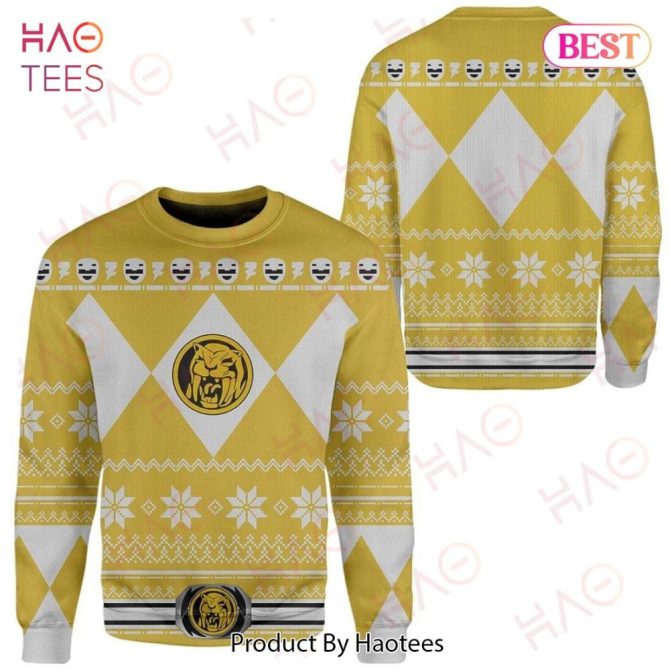 Bold Yellow Geometric Sweater - Cozy Winter Wear With Stylish Pattern , Limited Edition