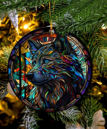 Wolf Ceramic Ceramic Ornament Perfect Gift For Holiday