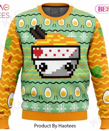 Cozy Ramen Bowl Pixel Art Sweater – Fun & Trendy Unisex Design For Food Lovers