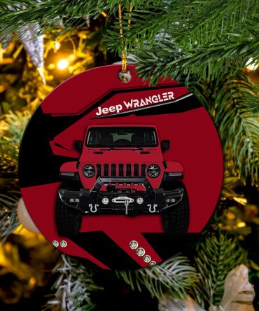 Red Jeep Ceramic Ornament Perfect Gift For Holiday