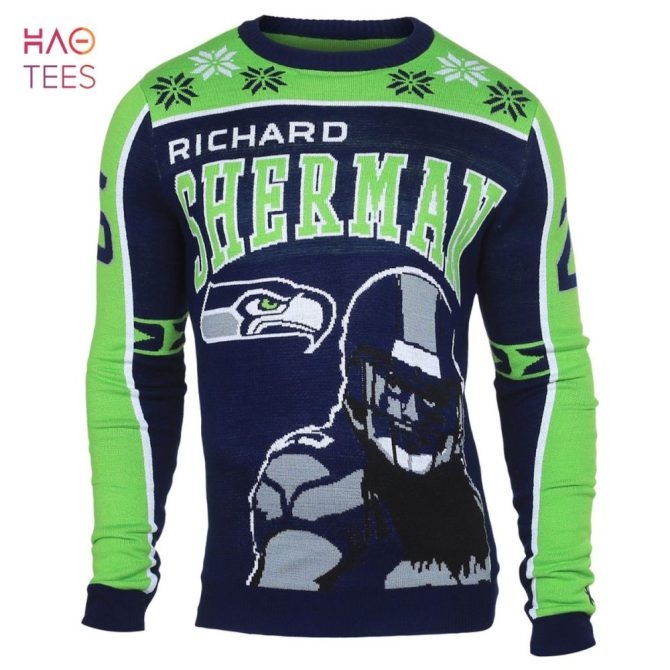 Best Richard Sherman 25 Seattle Seahawks Nfl Player Ugly Christmas Sweater