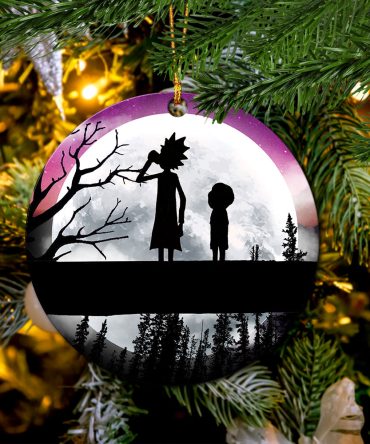 Rick And Morty Moon Night Ceramic Ornament Perfect Gift For Holiday