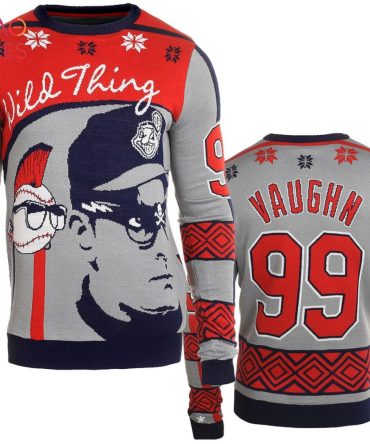 Best Ricky _Wild Thing_ Vaughn Major League Ugly Christmas Sweater By Forever Collectibles