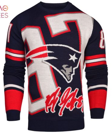 Best Rob Gronkowski 87 New England Patriots Nfl Loud Player Ugly Christmas Sweater By Forever Collectibles
