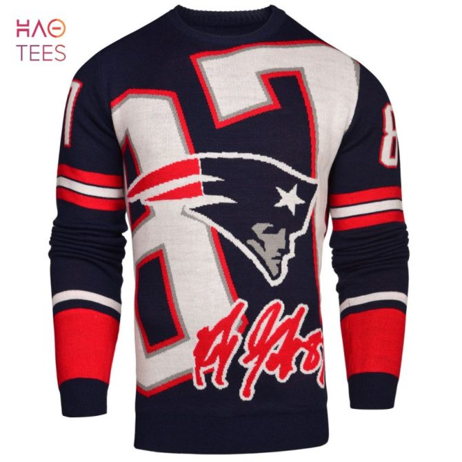 Best Rob Gronkowski 87 New England Patriots Nfl Loud Player Ugly Christmas Sweater By Forever Collectibles