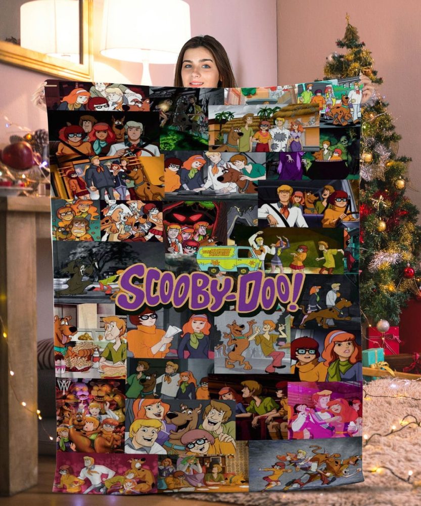 Scooby-Doo Cartoon Collage Fleece Blanket – Cozy Gift For Fans & Kids