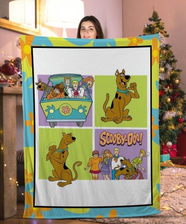 Cozy Scooby-Doo Fleece Blanket – Colorful Cartoon Design For Kids & Fans