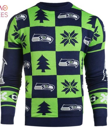 Best Seattle Seahawks Nfl Repeat Patches Holiday Ugly Christmas Sweater