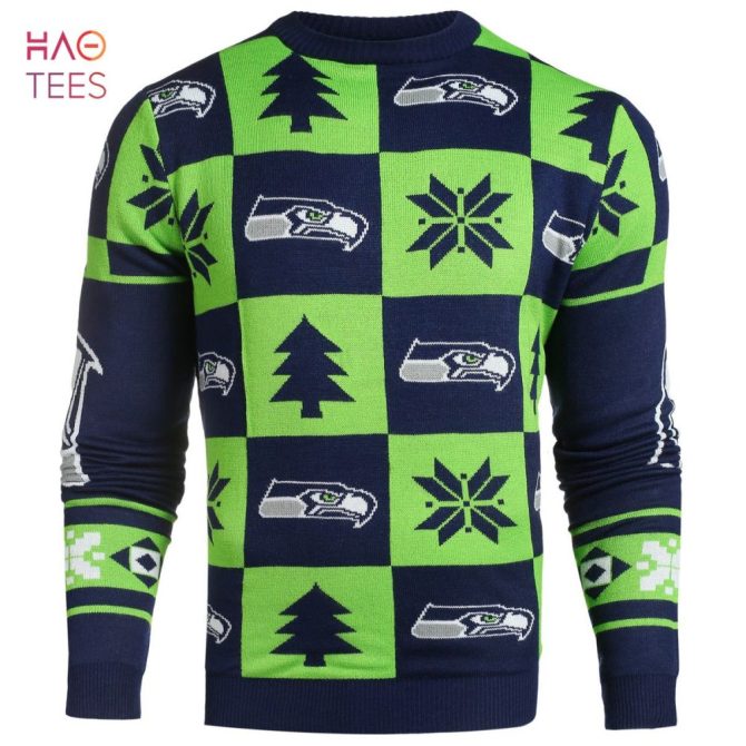 Best Seattle Seahawks Nfl Repeat Patches Holiday Ugly Christmas Sweater