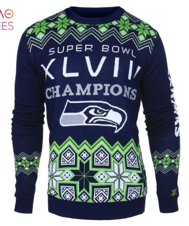 Best Seattle Seahawks Nfl Super Bowl Commemorative Crew Neck Ugly Christmas Sweater