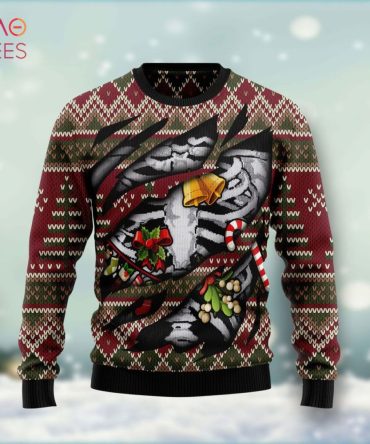 Skeleton Candy Cane Ugly Christmas Ugly Christmas Sweater